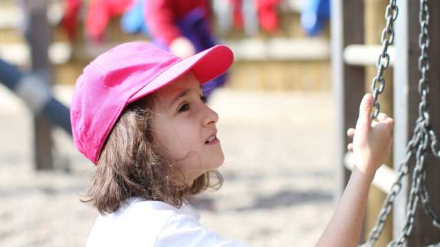 Girl on playground at Killhope Lead Mining Museum in Bishop Auckland