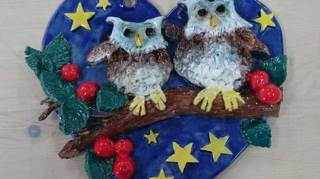 Owl ceramic at Eastcott Studios in Swindon