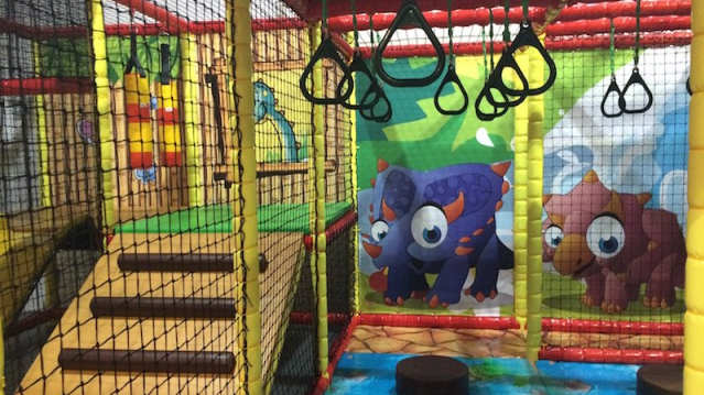 Inside soft play frame at Cheeky Dino Play Centre in Maidstone