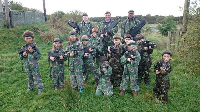 Kids playing paintball at Battlefield live Pennine in Chorley
