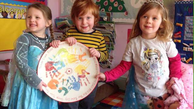 Kids doing crafts at The Painting Pottery Cafe in Brighton