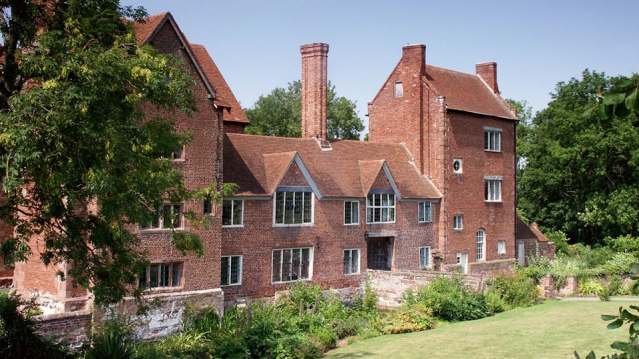 Outside view of Harvington Hall in Kidderminster