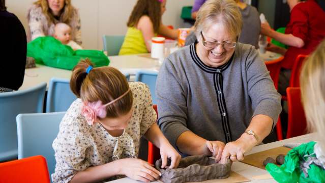 People molding clay at The Hepworth Wakefield