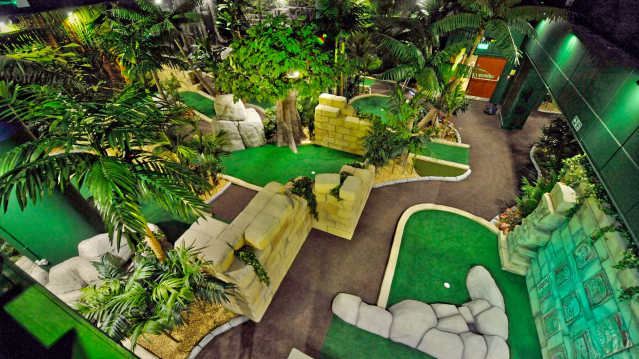Mini golf course at The Lost City Adventure Golf in Nottingham