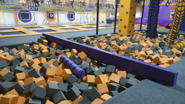 Foam pit at i-Jump Trampoline Park in Mansfield Woodhouse