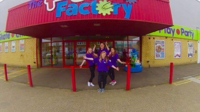 Staff at entrance to Fun Factory Rochford