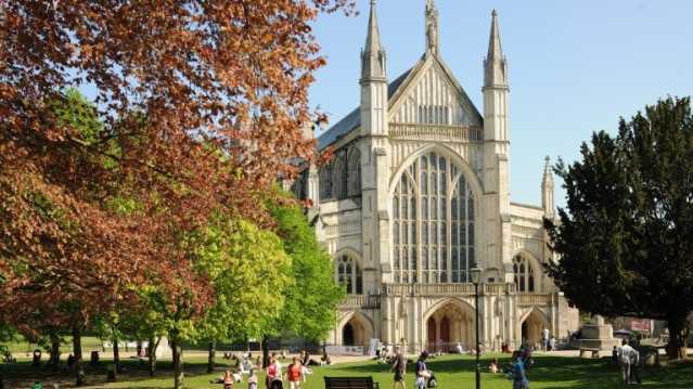 Outside view of Winchester Cathedral