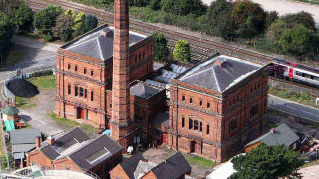Outside view of Claymills Victorian Pumping Station in Burton on Trent