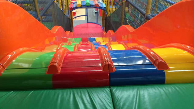 Soft play slides at Slide and Seek in Hyde
