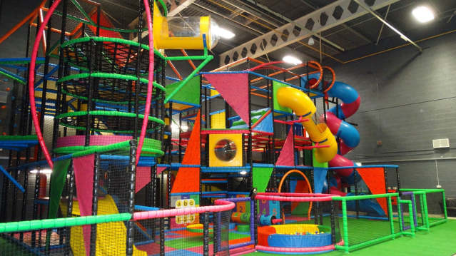 Indoor soft play frame at Sky High Adventure in Manchester