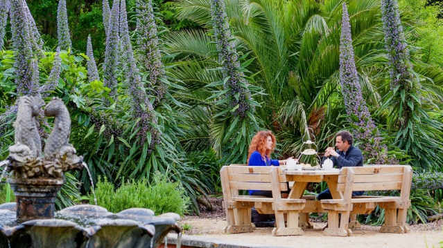People eating at Ventnor Botanic Gardens