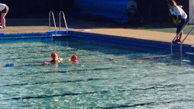 Outdoor swimming pool at North Herts Leisure Centre in Letchworth
