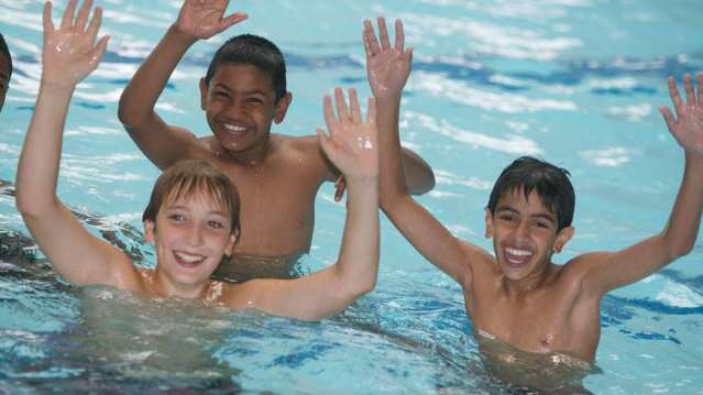 Boys in swimming pool at Aqua Vale Swimming and Fitness Centre in Aylesbury