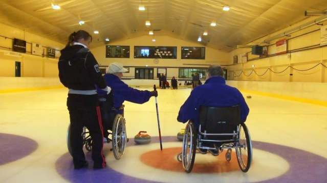 Wheelchair ice skating session at Border Ice Rink in Kelso