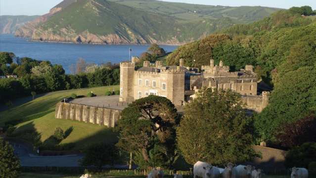 Outside view of Watermouth Castle and Theme Park in Ilfracombe