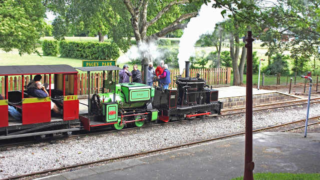 Passengers on train at Leighton Buzzard Railway
