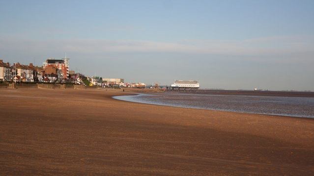 A view of Cleethorpes Beach, Cleethorpes.