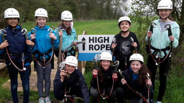 Girls at Mojo Active High Ropes Adventure in Bristol