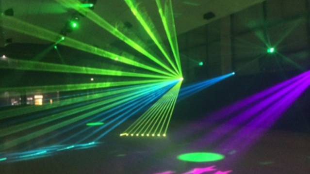 Coloured lights at Rollacity in Rochford