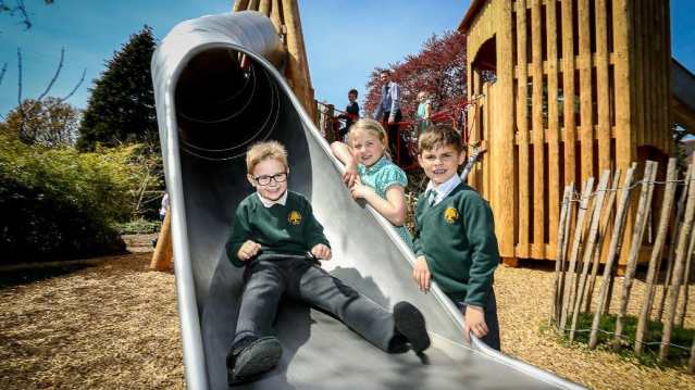 Kids on Adventure Playground at Birmingham Botanical Gardens