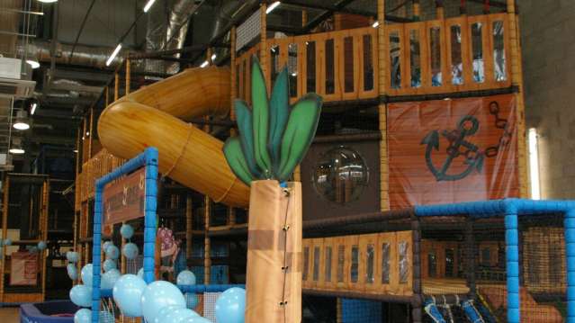 Indoor soft play frame at Captains Cove Adventure Centre in Grimsby