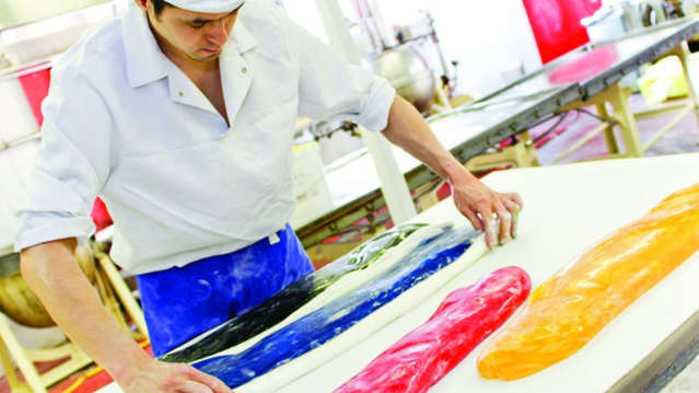 Man making sweets at John Bull World of Rock in Bridlington