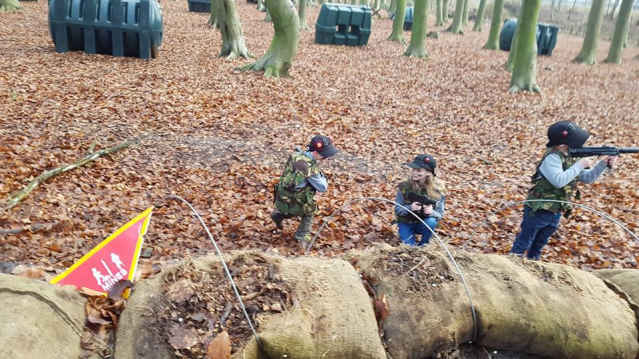 Kids in paintball battle at Combat Paintball in Thetford