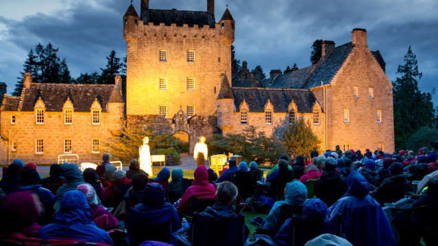 Visitor outside at Cawdor Castle in Nairn