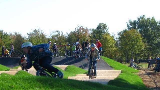 Kids cycling at Baddow Hall Park in Celmsford