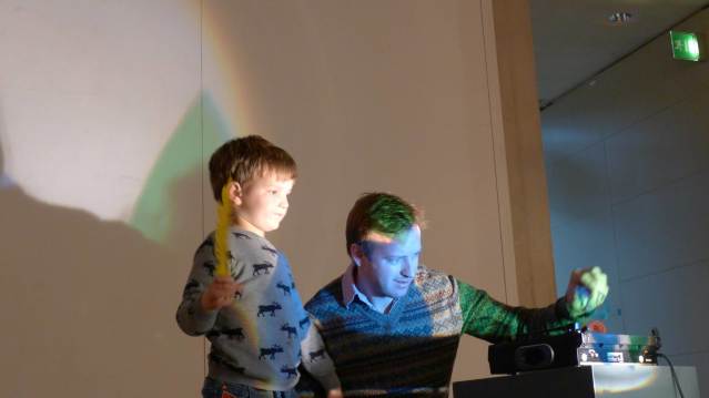 Father and son at Manchester Art Gallery