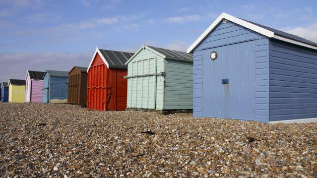 Beach huts at Hayling Island Beach