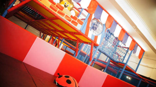 Indoor soft play frame at Monolos in Manchester
