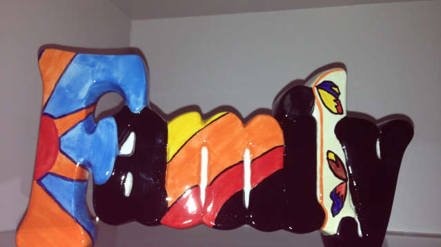 Painted craft at Ceramics on the Hop in Writtle