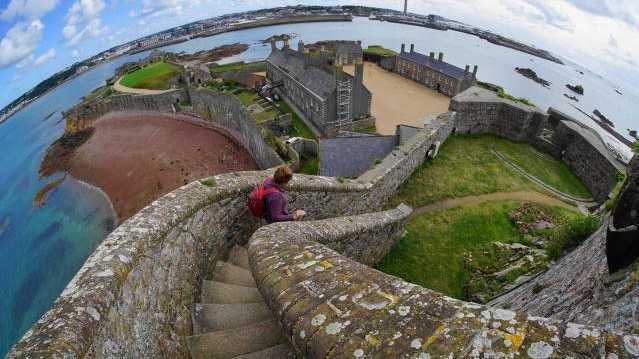Outdoor staircase at Elizabeth Castle in Jersey