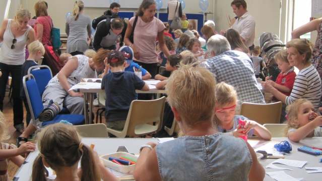 Kids craft inside Haslemere Educational Museum