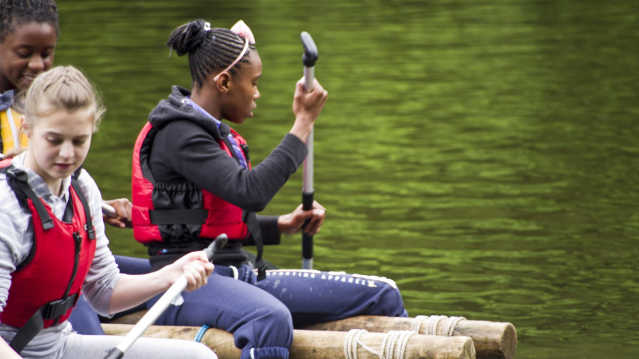 Kids rafting at Oaker Wood Leisure in Leominster