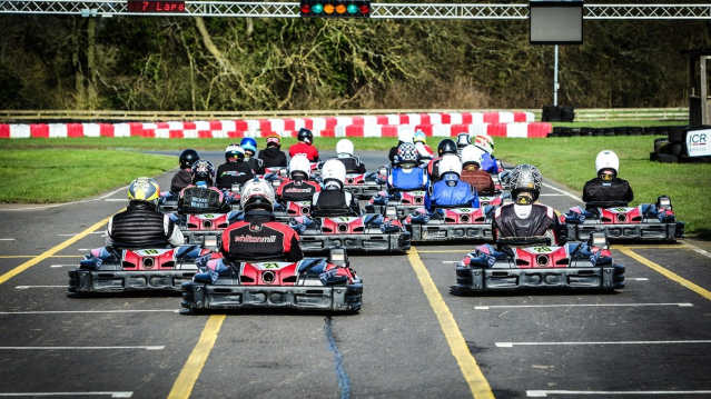 People go kart racing at Whilton Mill in Daventry