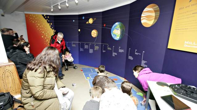 Families exploring Mills Observatory in Dundee