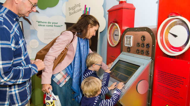 A family at The Roald Dahl Museum & Story Centre, Great Missenden