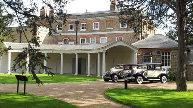 Outside view of Valentines Mansion and Gardens in Ilford