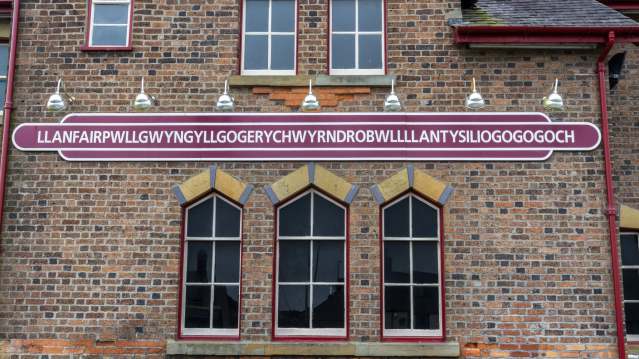Outside view of LlanfairPG Station in Llanfairpwllgwyngyll