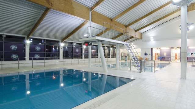 Diving board at Tudor Grange Sports Centre in Solihull