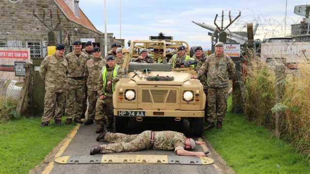 Squaddies and Land Rover at Scotland's Secret Nuclear Bunker in St Andrews