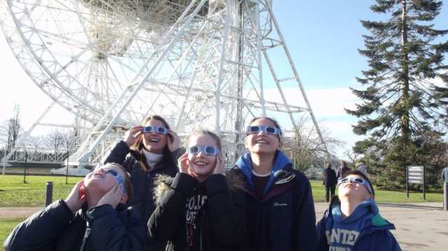 Kids looking at sun at Jodrell Bank Discovery Centre in Macclesfield
