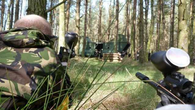 Paintball players at Battle Scotland in Aberdeen
