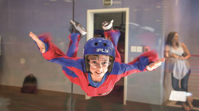 Kid flying at iFLY Indoor Skydiving