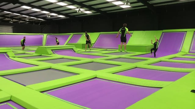 Staff on trampolines at Jump Giants Loughborough