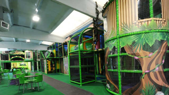 Indoor soft play frame at Jungle Jims Playland in Sandy