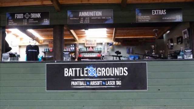 Reception desk at Battle Grounds Paintball in Aberdeen