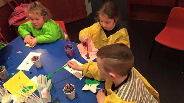 Kids painting at iplay in Bristol